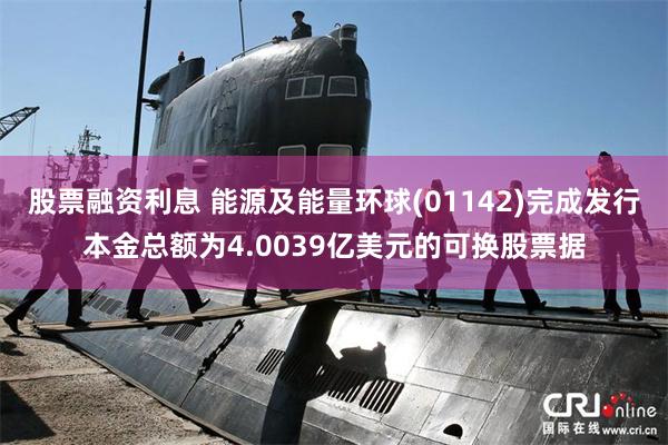 股票融资利息 能源及能量环球(01142)完成发行本金总额为4.0039亿美元的可换股票据