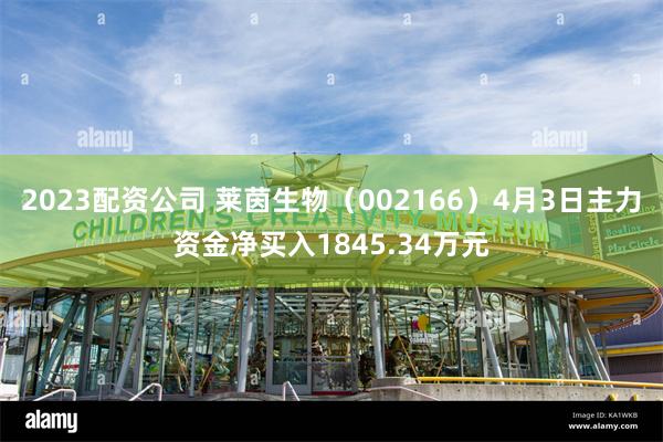 2023配资公司 莱茵生物（002166）4月3日主力资金净买入1845.34万元