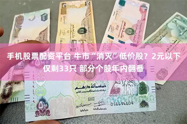 手机股票配资平台 牛市“消灭”低价股？2元以下仅剩33只 部分个股年内翻番