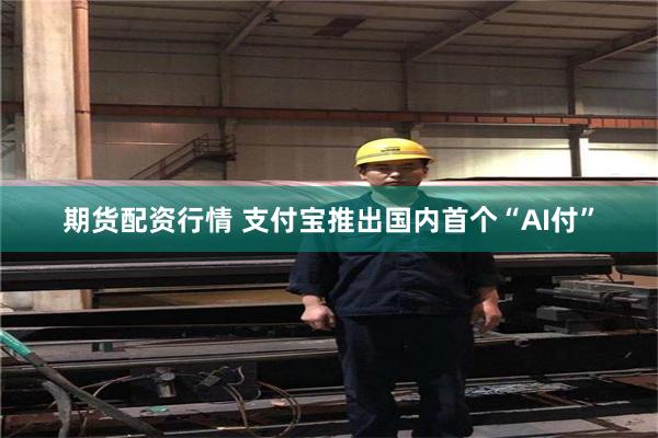 期货配资行情 支付宝推出国内首个“AI付”
